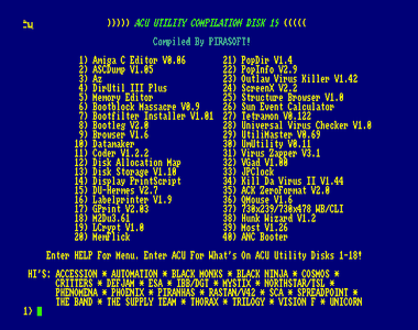 Screenshot of ACU Utilities Disk Collection