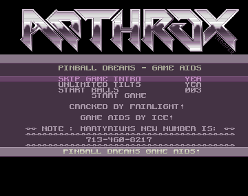 Pinball Dreams Game Aids