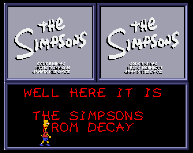 Screenshot of The Simpsons Demo